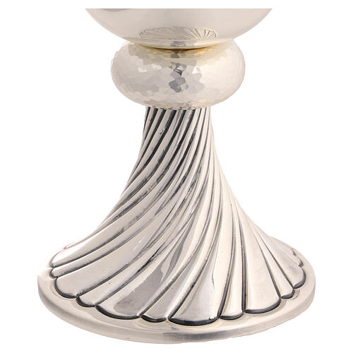 Set of chalice and paten bowl, Molina, silver-plated brass, twisted base 4