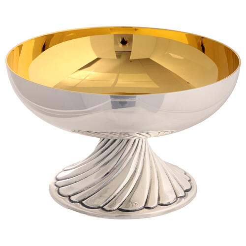 Set of chalice and paten bowl, Molina, silver-plated brass, twisted base 5