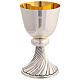 Set of chalice and paten bowl, Molina, silver-plated brass, twisted base s2