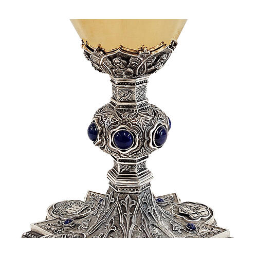 Holy Trinity Gothic silver chalice, silver finish, 8 in 3