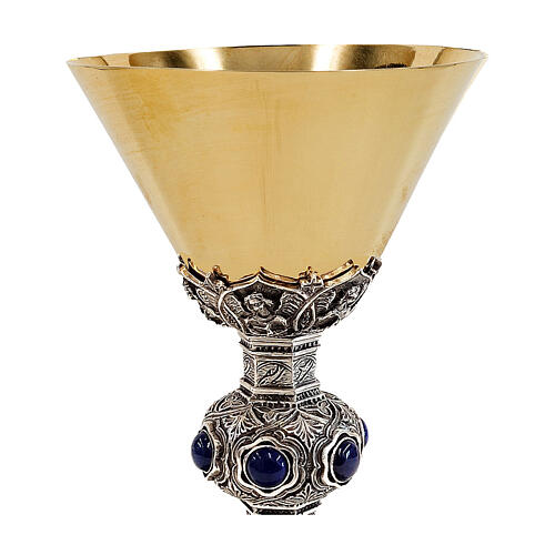 Gothic Holy Trinity chalice in silver with silver finish h 20 cm 2