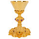 Calice Sainte Trinité gotique laiton argent finition dorée h 20 cm s1