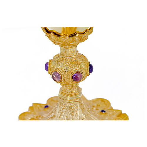 Calice Santa Trinità gotico ottone argento finitura dorata h 20 cm 4