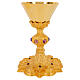 Calice Santa Trinità gotico ottone argento finitura dorata h 20 cm s1