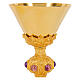 Calice Santa Trinità gotico ottone argento finitura dorata h 20 cm s2