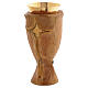 Calice Crocifisso in legno e patena con legno intagliato e finitura dorata s8