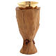 Calice Crocifisso in legno e patena con legno intagliato e finitura dorata s10