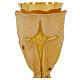 Chalice crucifix in wood and paten with carved wood and golden finish s3