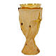 Chalice crucifix in wood and paten with carved wood and golden finish s4