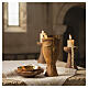 Chalice crucifix in wood and paten with carved wood and golden finish s2