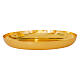 Hammered bowl paten with golden finish, h 8 in s1