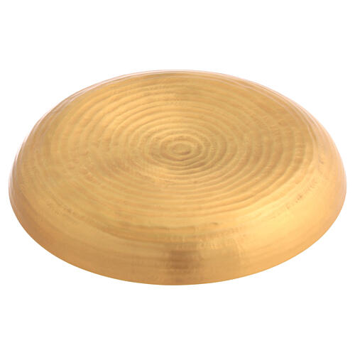 Patena para ofertório martelada acabamento dourado h 20 cm 3