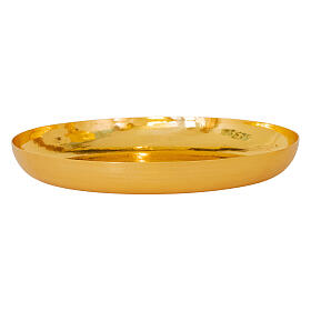 Hammered paten bowl gold finish, h 20