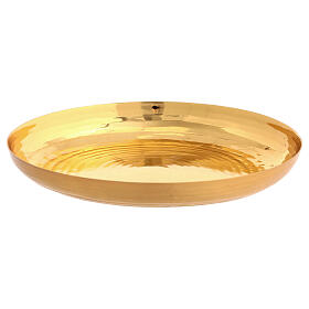 Hammered paten bowl gold finish, h 20