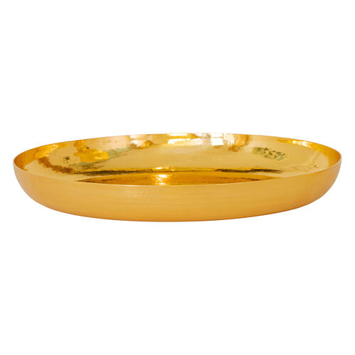 Hammered paten bowl gold finish, h 20 1