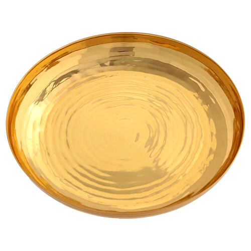 Hammered paten bowl gold finish, h 20 2
