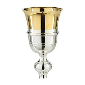 Calice ottone Rocchetto finitura argentata h 20 cm 