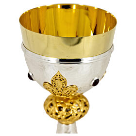 Fleur-de-lis chalice, crown of thorns on the node, brass, h 10 in