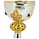 Fleur-de-lis chalice, crown of thorns on the node, brass, h 10 in s5