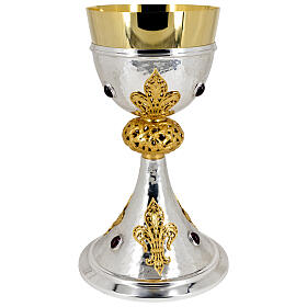 Calice Giglio ottone nodo corona di spine h 25 cm
