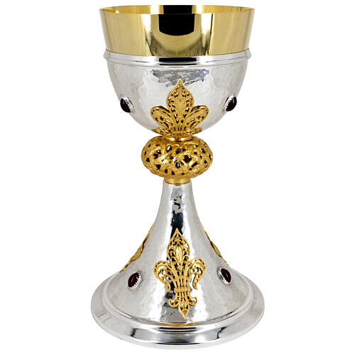 Calice Giglio ottone nodo corona di spine h 25 cm 1