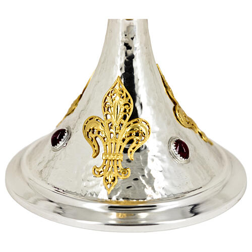 Calice Giglio ottone nodo corona di spine h 25 cm 7