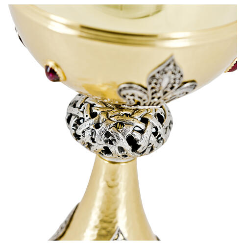 Pisside filigrana Giglio e corona di spine finitura oro h 30 cm 2