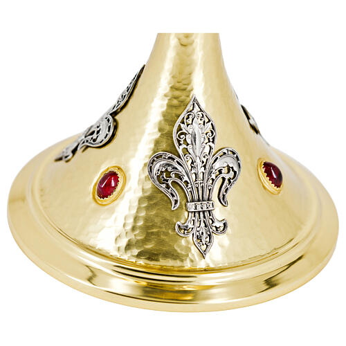 Pisside filigrana Giglio e corona di spine finitura oro h 30 cm 3
