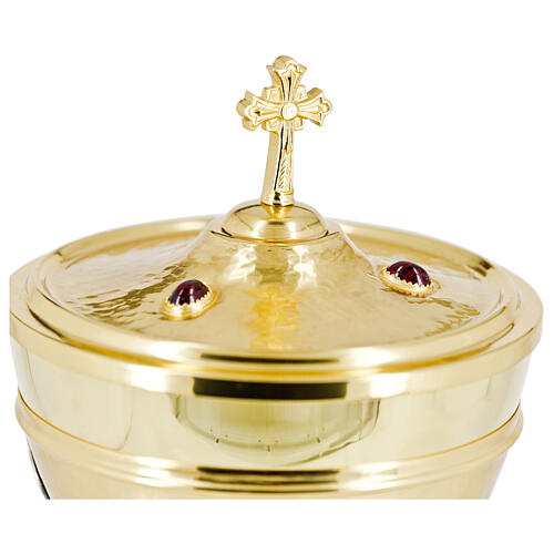Pisside filigrana Giglio e corona di spine finitura oro h 30 cm 7