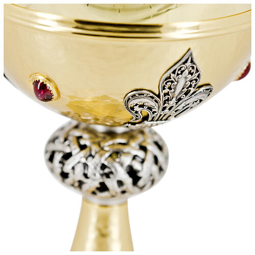Pisside filigrana Giglio e corona di spine finitura oro h 30 cm 8