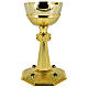 Octagonal chalice, brass with amethysts, h 8 in s1