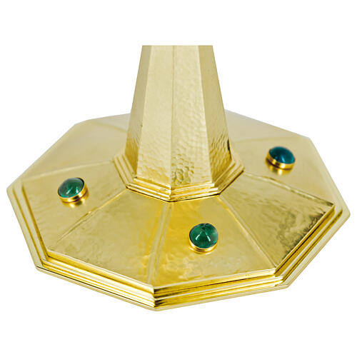 Cáliz octagonal latón con amatistas h 20 cm 4