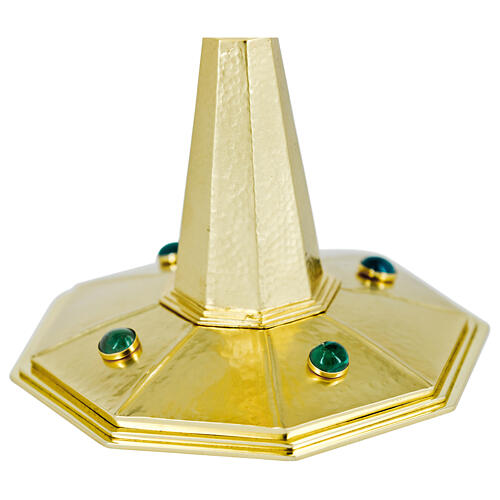 Cáliz octagonal latón con amatistas h 20 cm 5