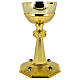 Calice ottagonale ottone con ametiste h 20 cm s1