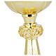 Octagonal chalice in brass with amethysts h 20 cm s3
