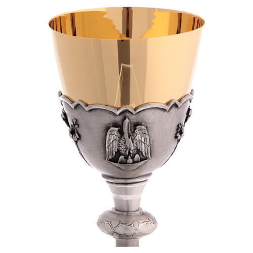 Deposition of Christ chalice, silver-plated brass, h 8 in 5