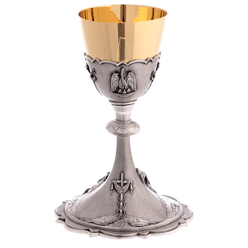 Deposition of Christ chalice, silver-plated brass, h 8 in 6