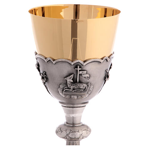 Chalice Deposition of Christ brass golden finish h 20 cm 3