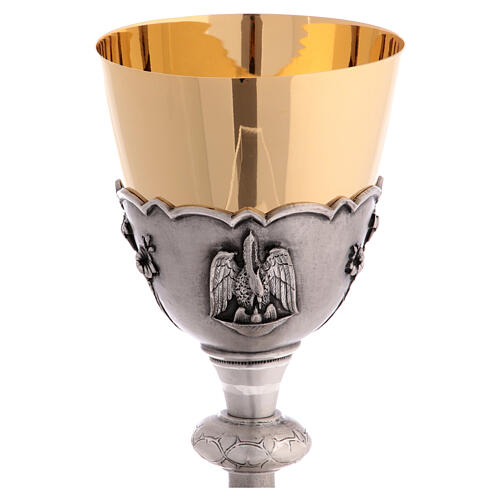 Chalice Deposition of Christ brass golden finish h 20 cm 5