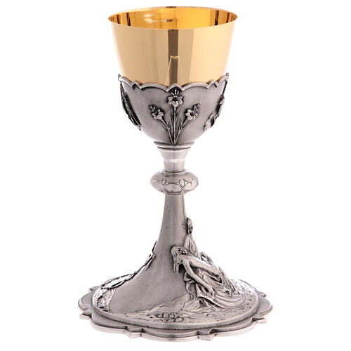 Chalice Deposition of Christ brass golden finish h 20 cm 8