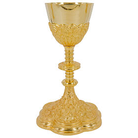 Sacred Heart chalice, gold plated, h 10 in