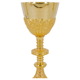Sacred Heart chalice, gold plated, h 10 in