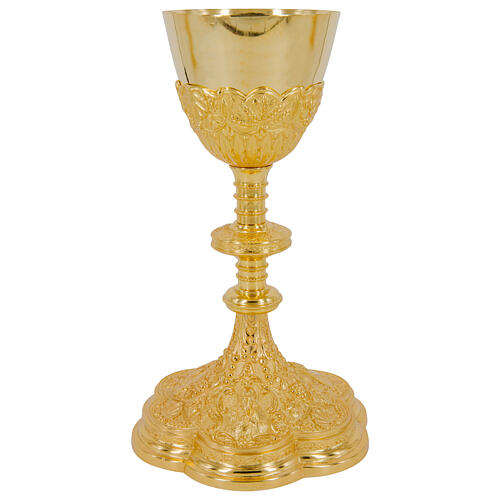 Sacred Heart chalice, gold plated, h 10 in 1