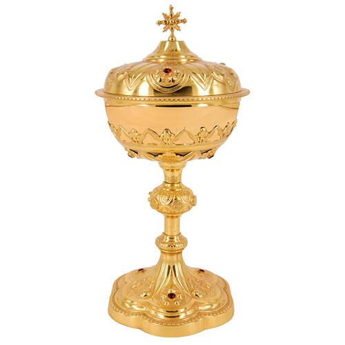 Kelch - Ziborium, französischer Stil, Messing vergoldet 6