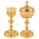Chalice and ciborium, French collection, gold-plated finish s1