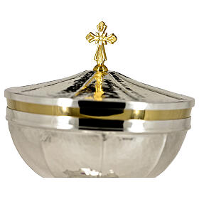 Octagonal ciborium with crown of thorns and amethysts, silver-plated, h 10 in