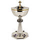 Octagonal ciborium with crown of thorns and amethysts, silver-plated, h 10 in s1