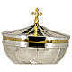 Pisside ottagonale croce di spine con ametiste argentata 25 cm s2