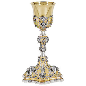 Baroque chalice with silver cup, bicoloured finish, h 10 in