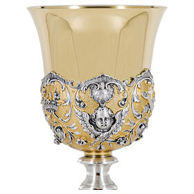 Baroque chalice with silver cup, bicoloured finish, h 10 in